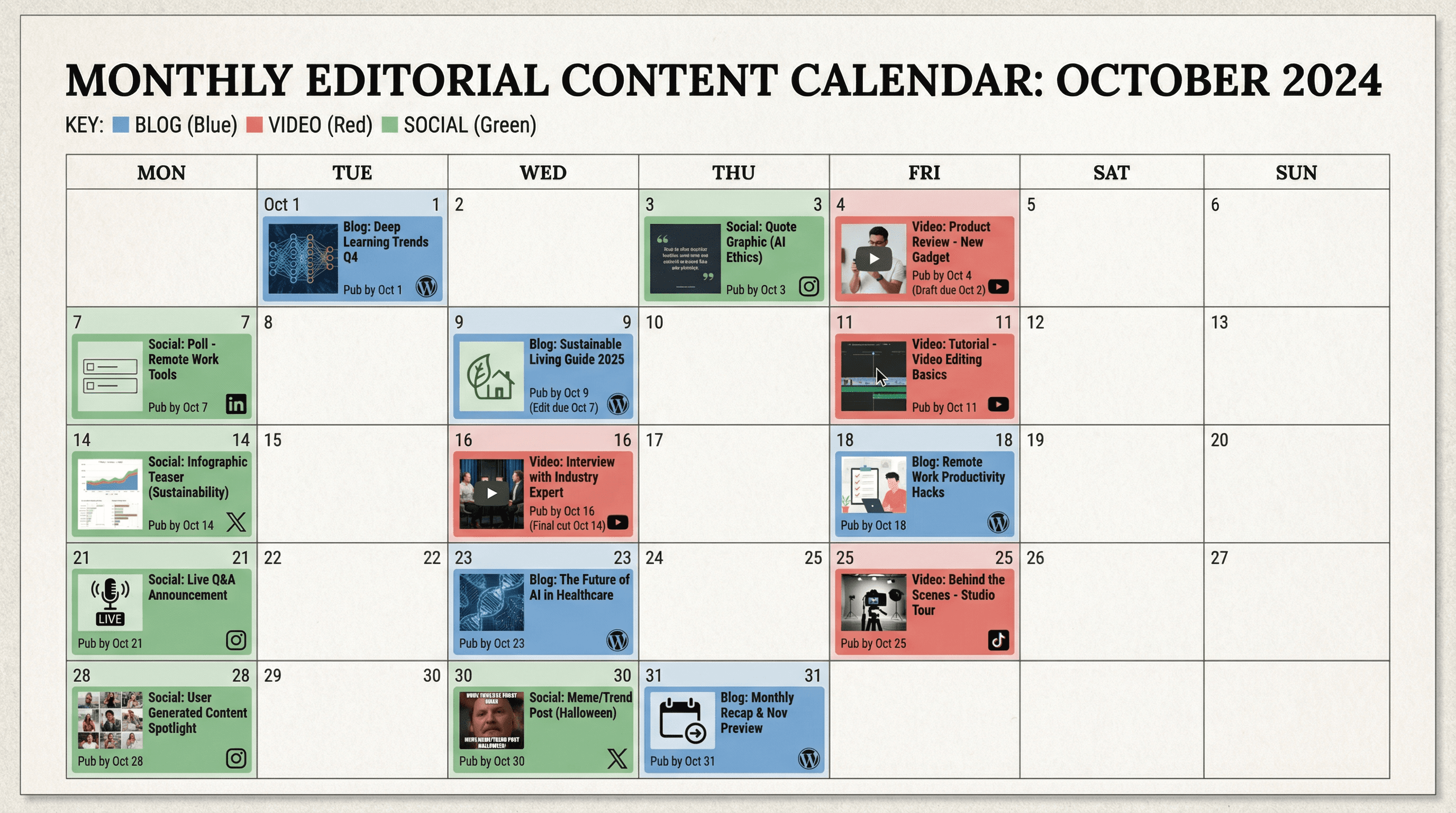 Content Marketing Calendar - Variation 2