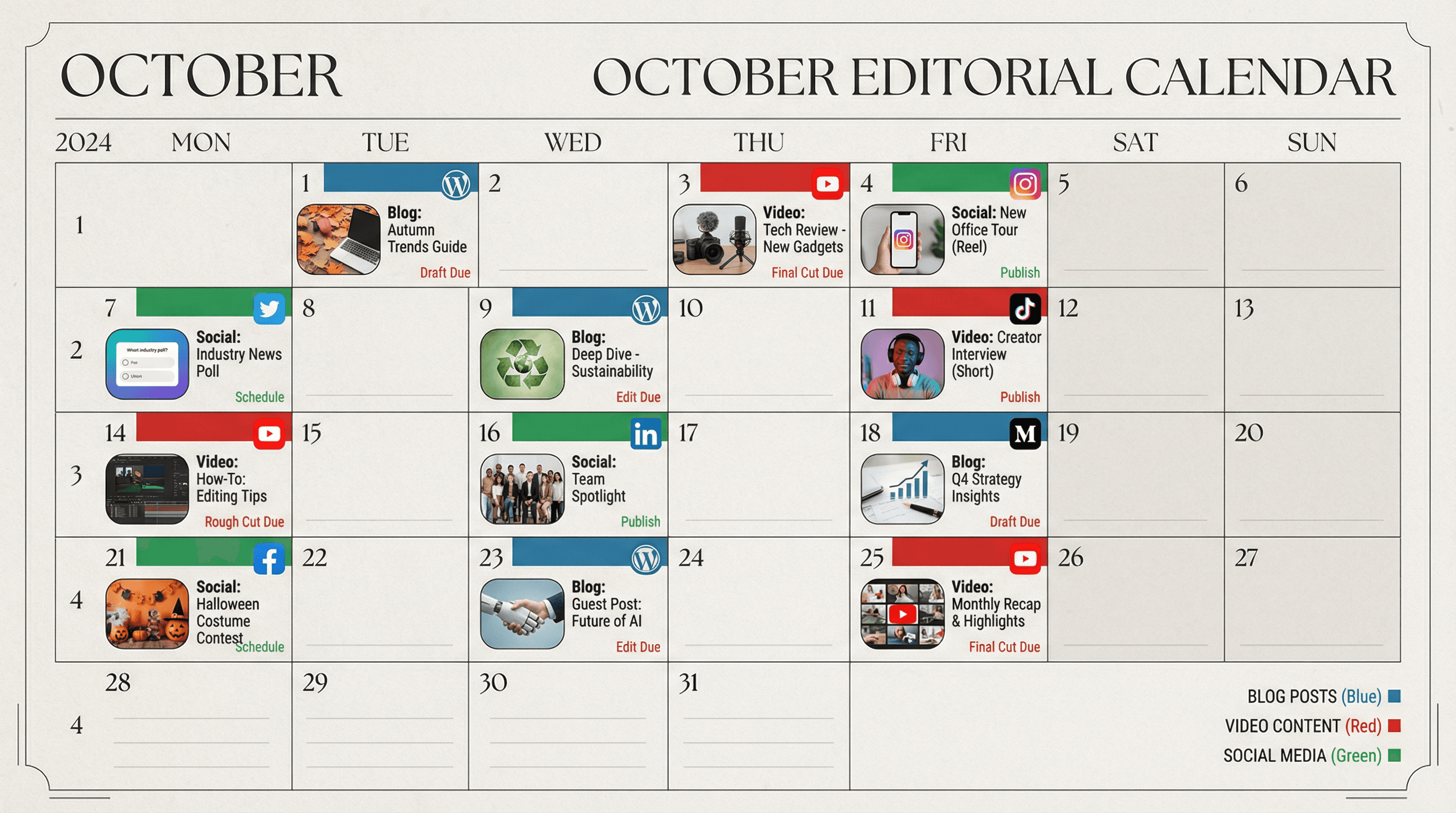 Content Marketing Calendar - Variation 4
