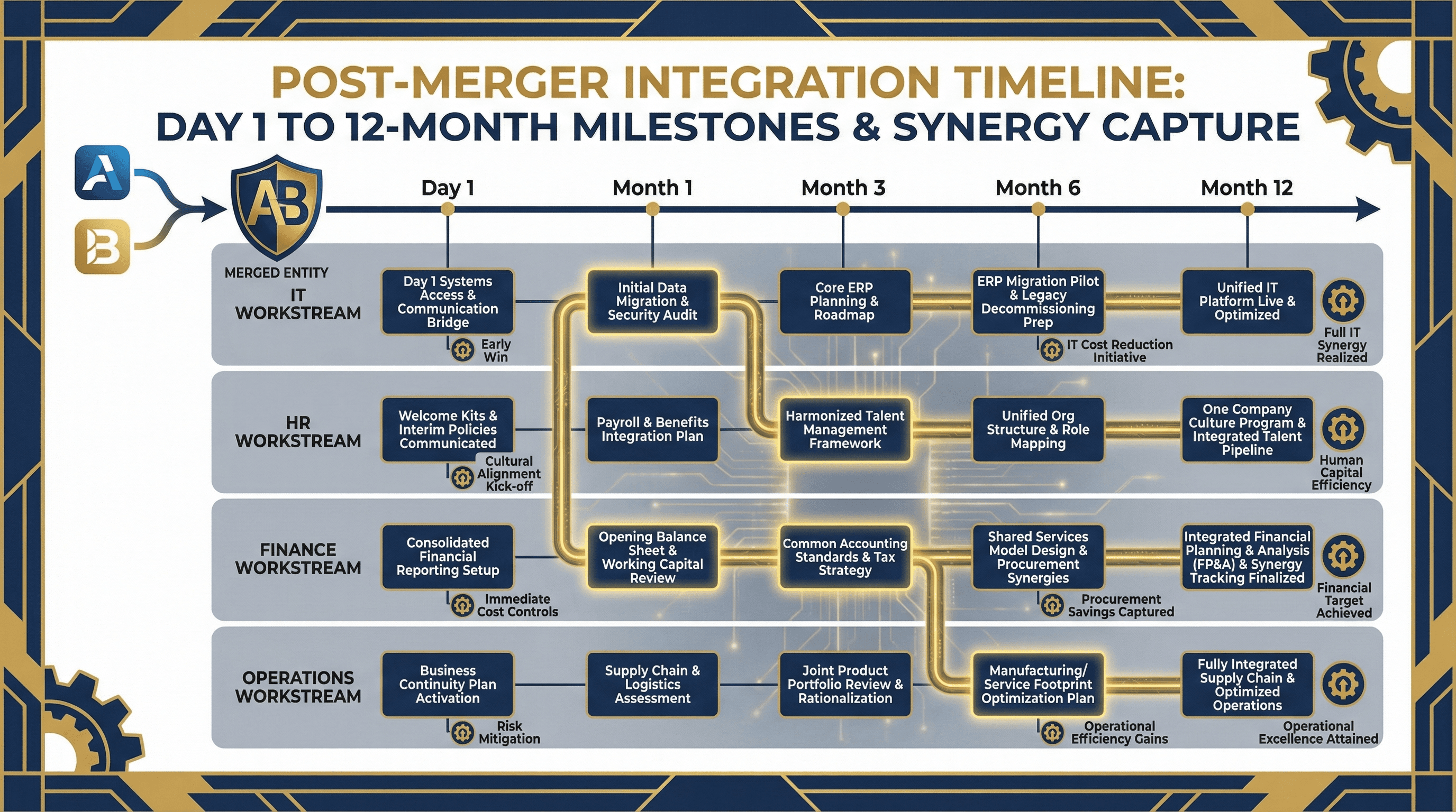 Merger Integration Timeline - Variation 2