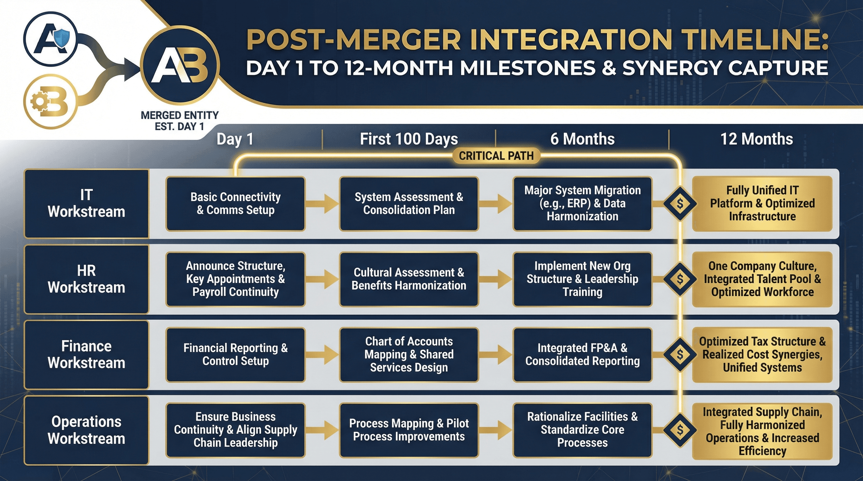 Merger Integration Timeline - Variation 3