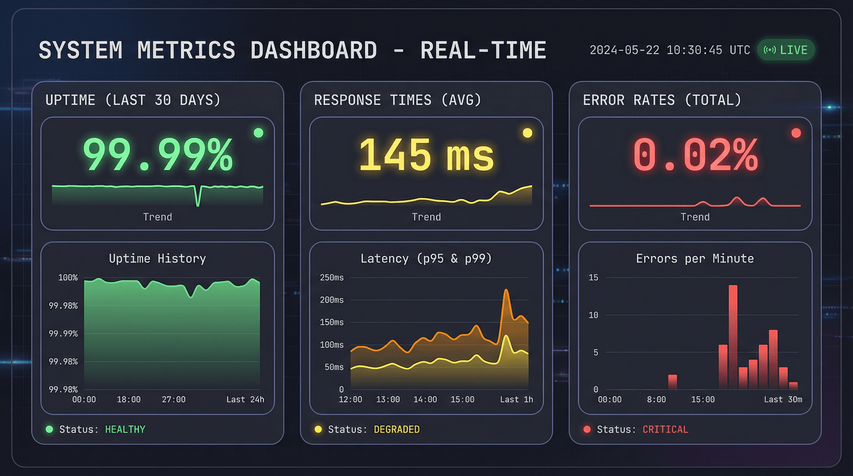 System Performance Dashboard - Variation 3