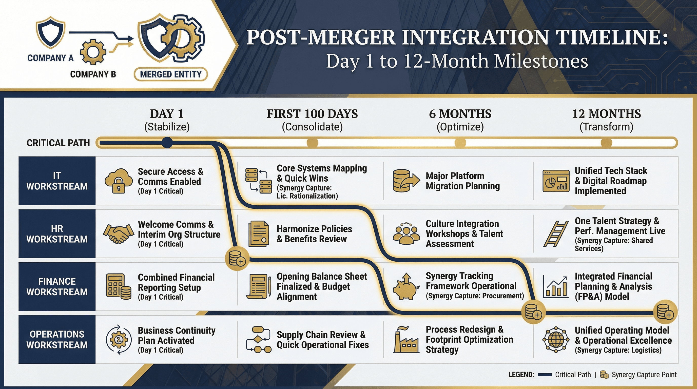 Merger Integration Timeline - Variation 4