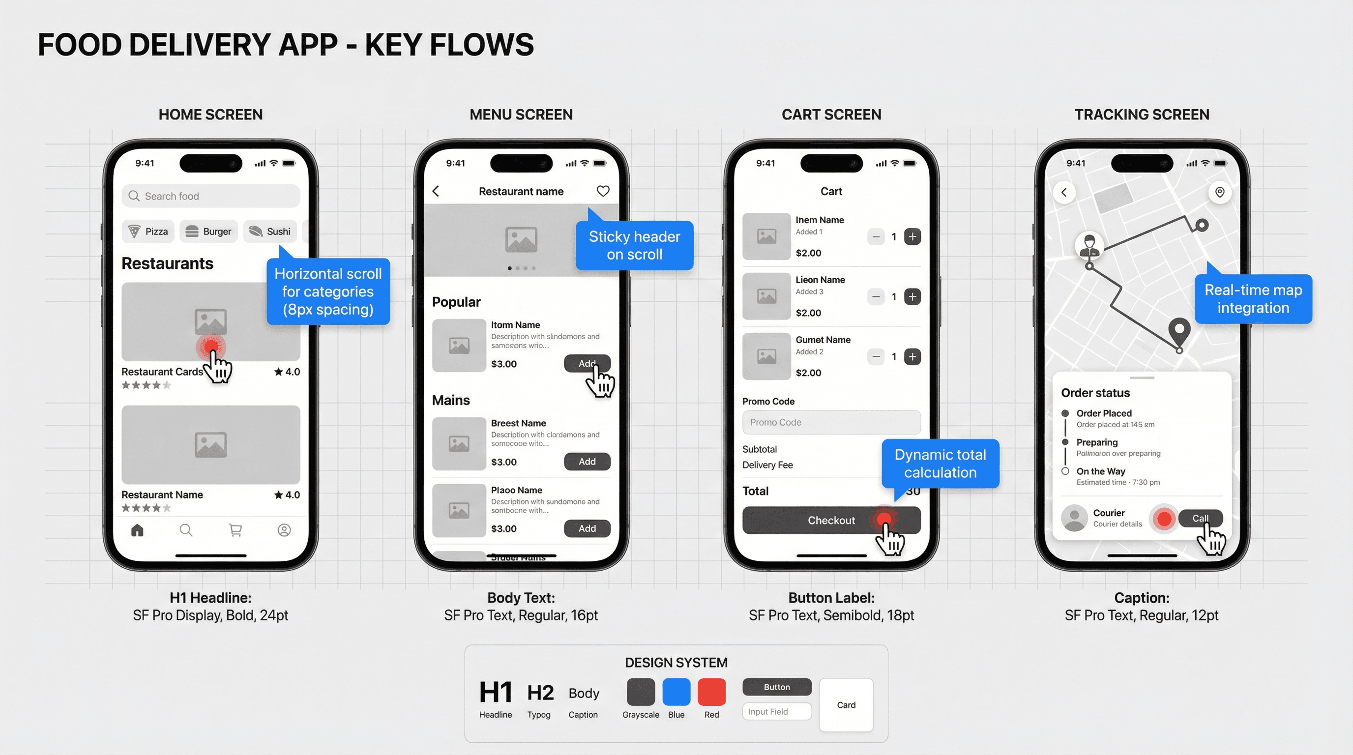 Mobile App Wireframes - Variation 4