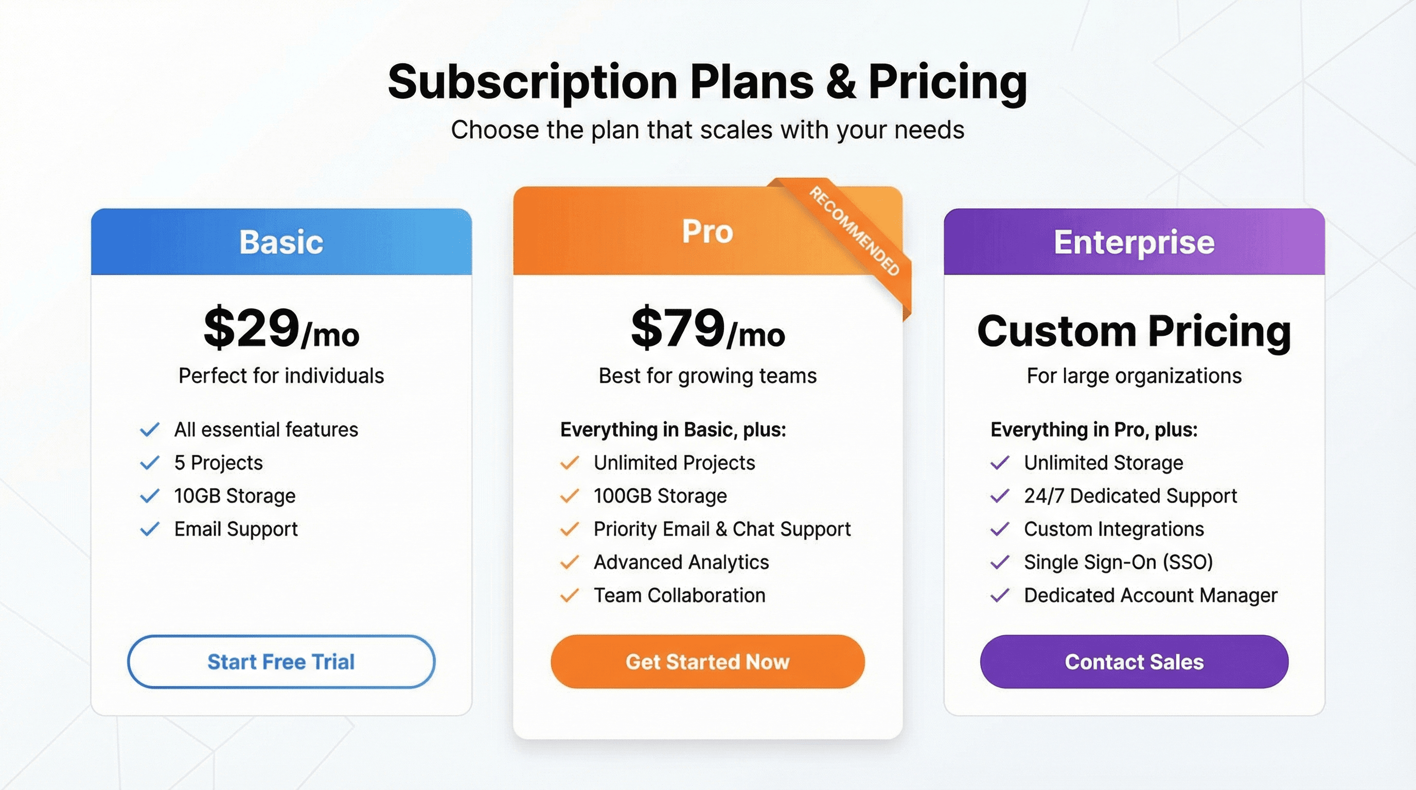 Pricing Comparison Table - Variation 2