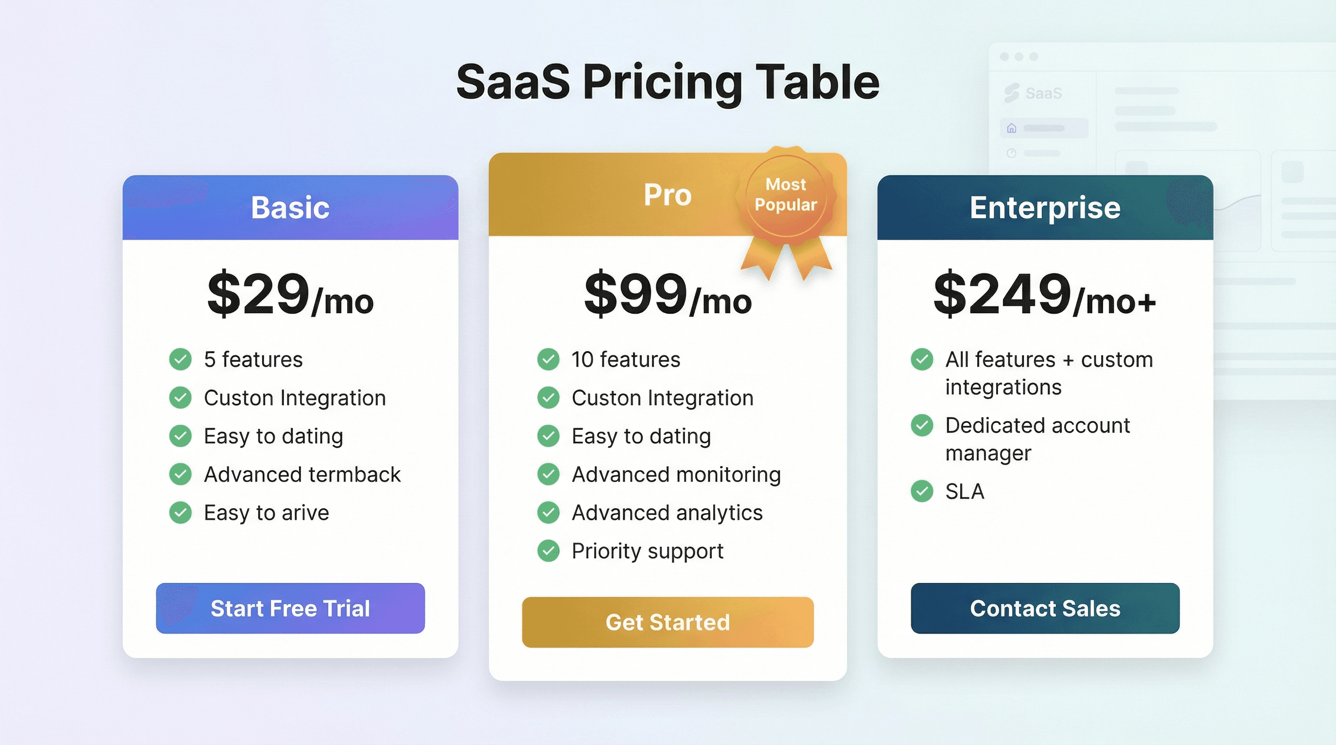 Pricing Comparison Table - Variation 4