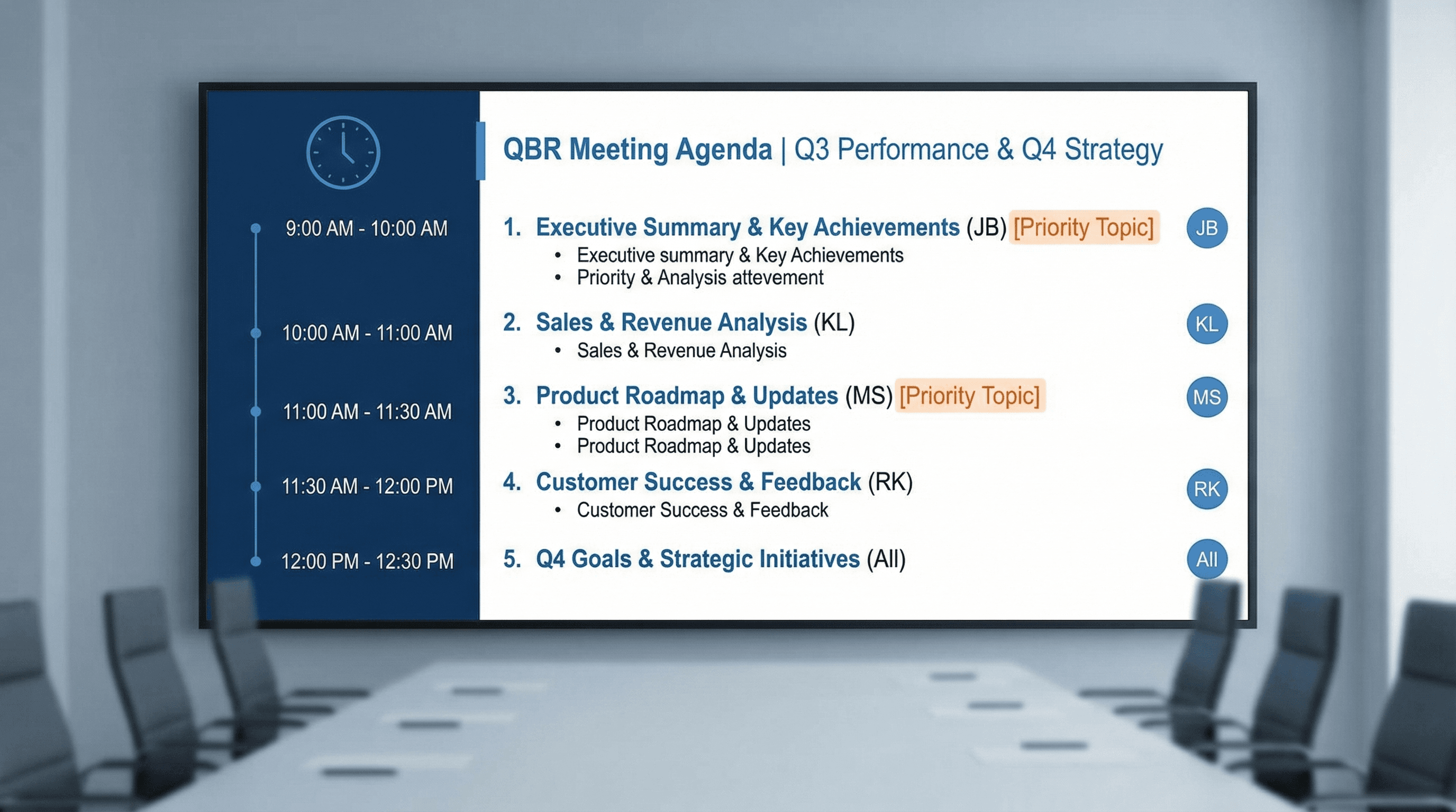 Quarterly Business Review Agenda - Variation 2