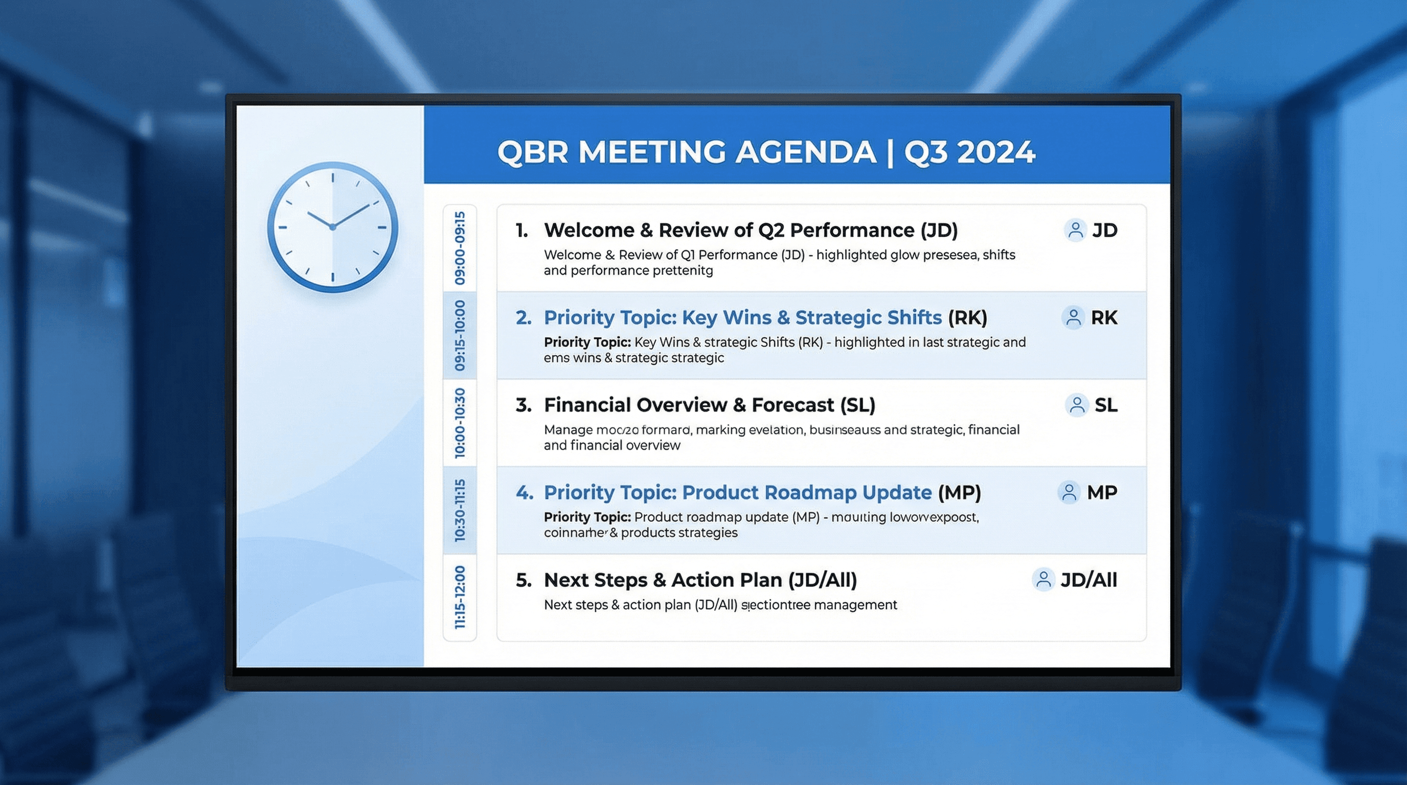 Quarterly Business Review Agenda - Variation 4